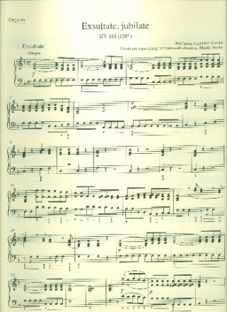 Exsultate jubilate KV165 fr Sopran und Orchester Orgel