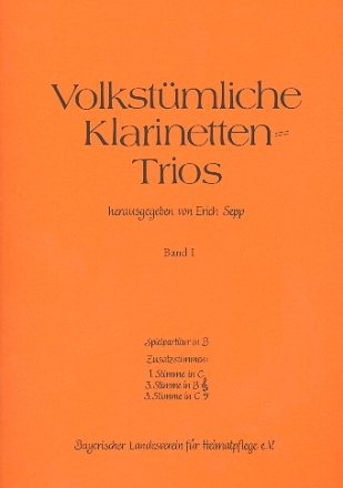 Volkstmliche Klarinettentrios Band 1  Partitur und Stimmen