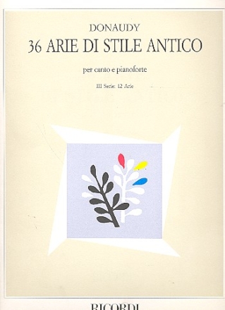 36 arie di stile antico vol.3 (12 arie) per canto e pianoforte