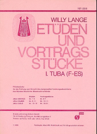 Etden und Vortragsstcke Band 1 Tuba in F-Es