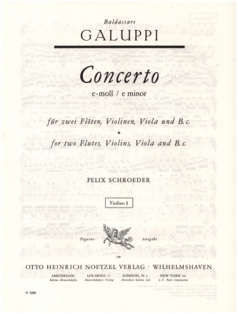 Concerto e-moll fr 2 Flten, Violinen, Viola und B.c. Violine 1