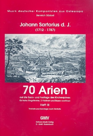 70 Arien Band 3 fr hohe Singstimme, 2 Violinen und Bc Partitur