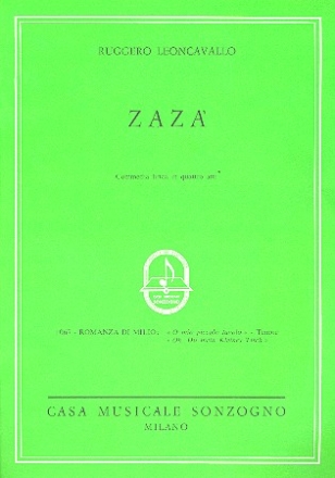 O mio piccolo tavolo aus Zaza fr Tenor und Klavier (dt/it)