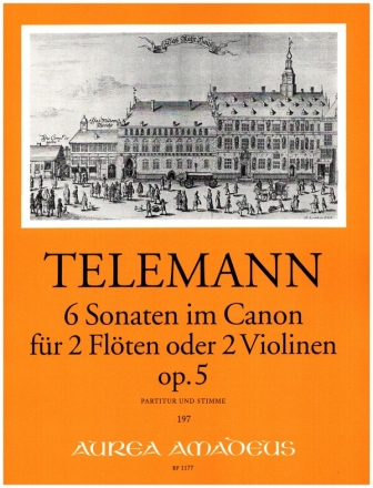 6 Sonaten im Canon op.5 fr 2 Flten (Violinen) Partitur und Stimme