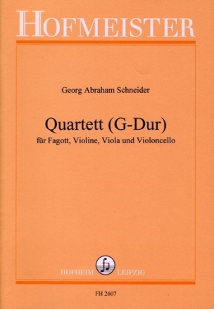 Quartett G-Dur fr Fagott, Violine, Viola und Violoncello Partitur und Stimmen