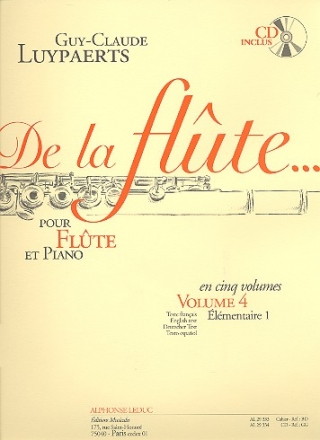 DE LA FLUTE VOL.4 (+CD) - POUR FLUTE ET PIANO
