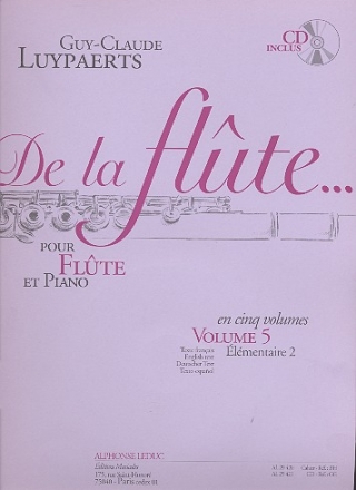 DE LA FLUTE VOL.5 (+CD) - POUR FLUTE ET PIANO