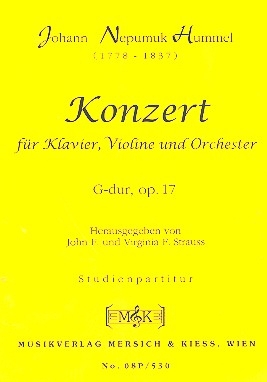 Konzert G-Dur op.17 fr Klavier, Violine und Orchester Studienpartitur