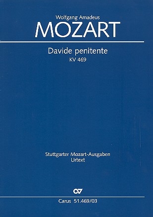 Davide penitente KV469  fr Soli (SST), Doppelchor und Orchester Klavierauszug