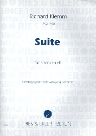 Suite fr 3 Violoncelli Partitur und Stimmen