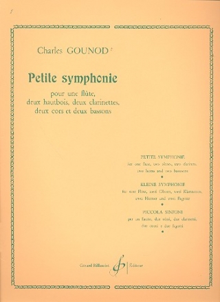 Petite symphonie pour flute, 2 hautbois, 2 clarinettes, 2 cors et 2 bassons parties