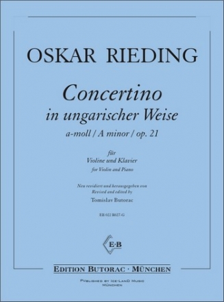 Concertino in ungarischer Weise a-Moll op.21 (1.-3. Lage ) fr Violine und Klavier