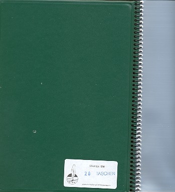 Notenmappe DIN A5 hoch 20 Taschen grn