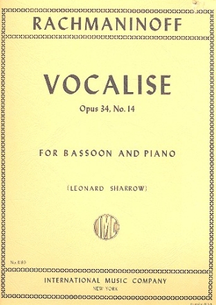 Vocalise op.34,14 bassoon and piano