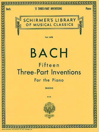 15 THREE-PART INVENTIONS FOR PIANO BUSONI, FERRUCCIO, ED