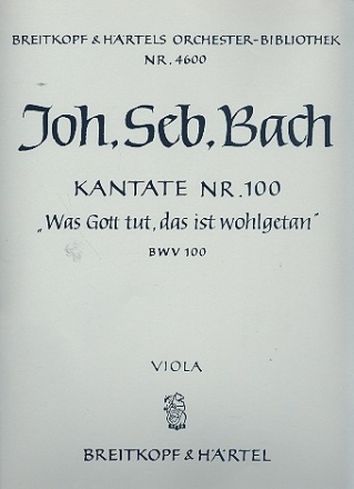 Was Gott tut das ist wohlgetan Kantate Nr.100 BWV100 Viola