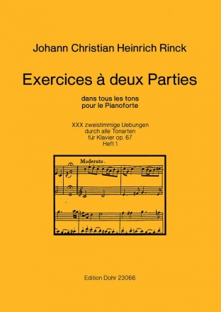 Exercices a deux parties dans tous les tons vol.1  pour piano