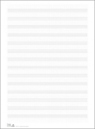Notenpapier 34 x 25cm 14 Systeme hoch mit Hilfslinien  5 Bgen