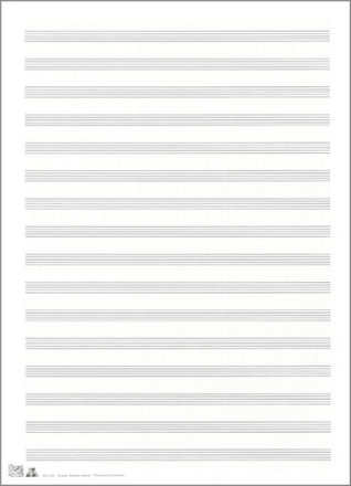 Notenpapier 34 x 25,50 cm 16 Systeme mit Hilfslinien  5 Bgen