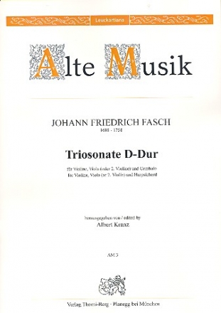 Sonate D-Dur fr Violine, Viola (Violine 2) und Cembalo Partitur und Stimmen (Bc ausgesetzt)