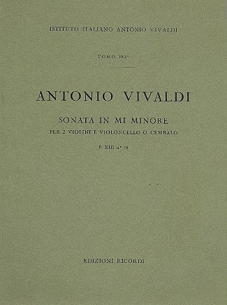 SONATA MI MINORE F.XIII:18 PER 2 VIOLINI E VIOLONCELLO O CEMBALO,  PARTITUR