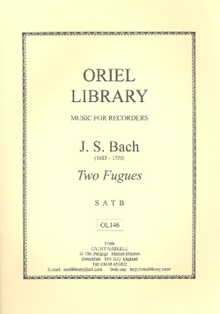 2 FUGUES FOR 4 RECORDERS (SATB) SCORE AND PARTS