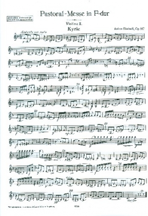 Pastoralmesse F-Dur op.147 fr Chor, Orchester und Orgel Violine 2