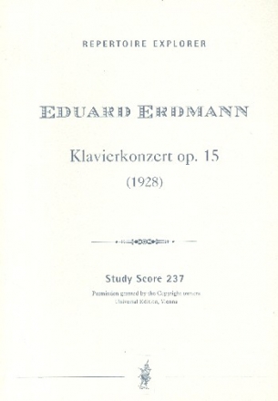 Konzert op.15 fr Klavier und Orchester Studienpartitur