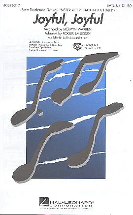 Joyful joyful from Sister Act 2 for mixed chorus (satb) and piano,  score