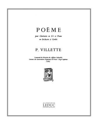 POEME POUR CLARINETTE ET PIANO (OU ORCH. A CORDES)