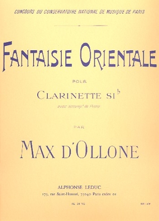 Fantaisie orientale pour clarinette et piano