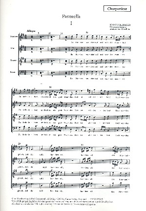 Pastorella Hirtenkantate fr Sopran, gem Chor und Orchester Chorpartitur