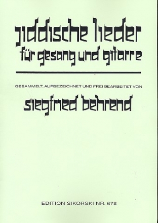 Jiddische Lieder fr Gesang und Gitarre