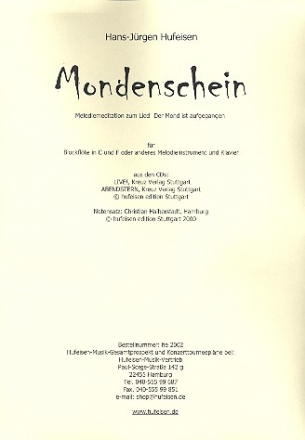 Mondenschein fr Blockflte (oder anderes Melodieinstrument) und Klavier