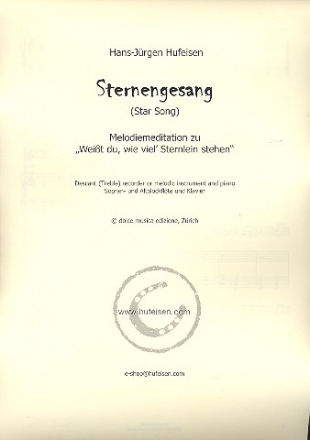 Sternengesang fr Blockflte (oder anderes Melodieinstrument) und Klavier