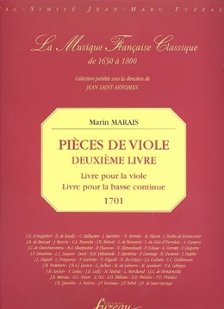 Pieces de viole vol.2 livre pour la viole livre pour la basse continue 1701