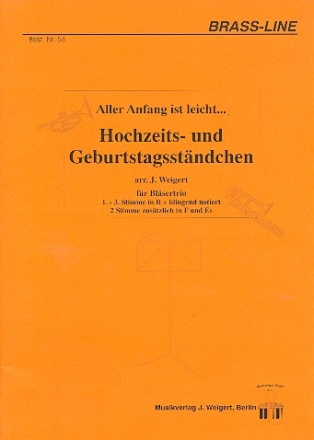 Hochzeits- und Geburtstagsstndchen fr 3 Instrumente Partitur und Stimmen