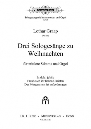 3 Sologesnge zu Weihnachten fr Gesang und Orgel