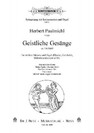 Geistliche Gesnge op.110 Band 1 fr mittlere Singstimme und Orgel