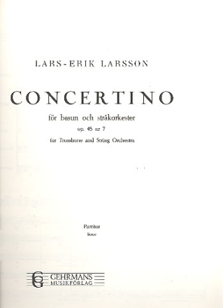 Concertino op.45,7 for trombone and string orchestra score