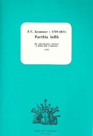 Parthia B flat major for solo clarinet, clarinet, 2 horns and 2 bassoons,  score and parts