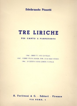 3 liriche - per canto e pianoforte