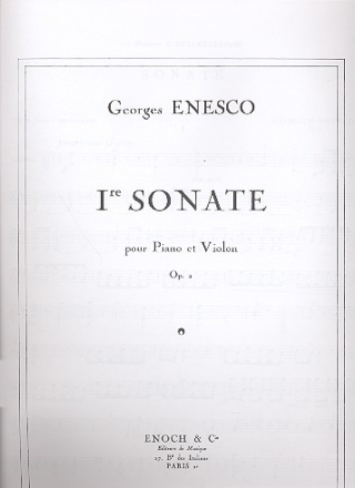 Sonate no.1 op.2 pour violon et piano