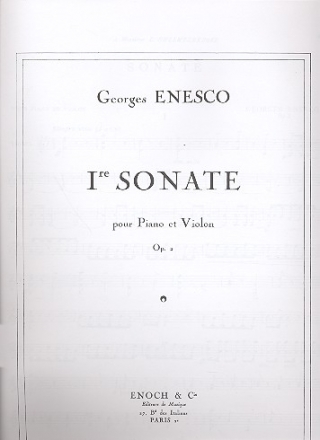 Sonate no.1 op.2  pour violon et piano