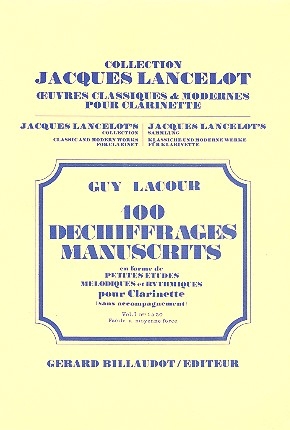 100 dchiffrages manuscrits vol.1 pour clarinette