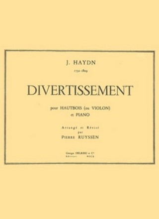 Divertissement pour haut- bois (violon) et piano ruyssen, pierre,  ed