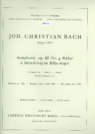 Sinfonie B-Dur op.3,4 fr Kammerorchester Partitur