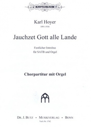 Jauchzet Gott alle Lande fr gem Chor und Orgel Partitur