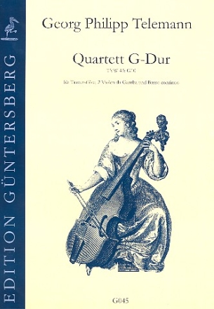 Quartett G-Dur  fr Traversflte, 2 Violen da gamba und bc Partitur und Stimmen