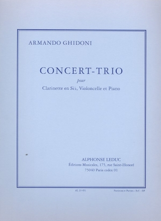 Concert-trio pour clarinette, violoncelle et piano partition et parties